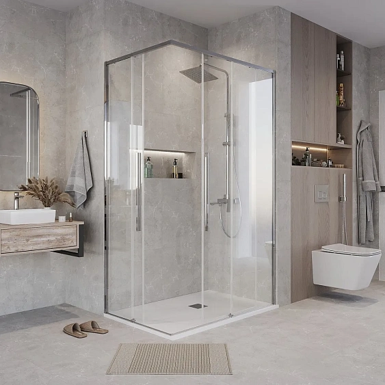 Душевое ограждение GROSSMAN 1/2.K33.01.11.10.00-1/2.K33.01.80.10.00 хром