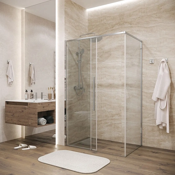 Душевое ограждение GROSSMAN 100.K33.01.120.10.00-200.K33.01.80.10.00 хром