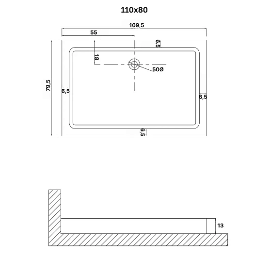 Душевой поддон NIAGARA NG-P1180-14Q