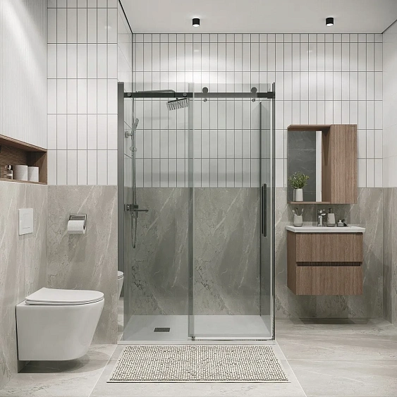 Душевое ограждение GROSSMAN 100.K33.04.140.10.00-200.K33.04.80.10.00 хром