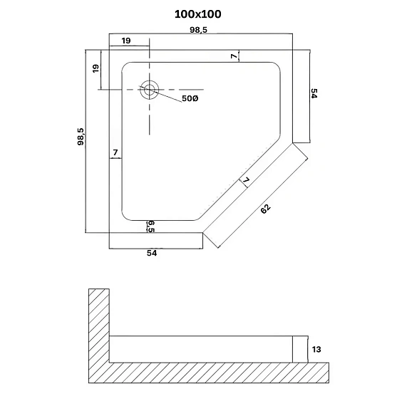 Душевой поддон NIAGARA NG-P1010-14D
