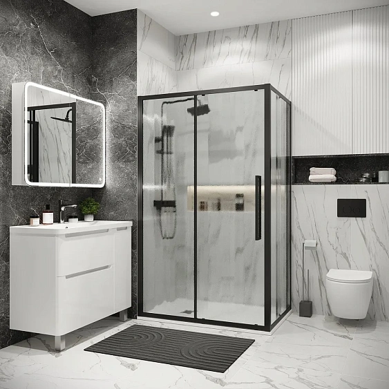 Душевое ограждение GROSSMAN 100.K33.02.100.21.02-200.K33.02.100.21.02 черный матовый