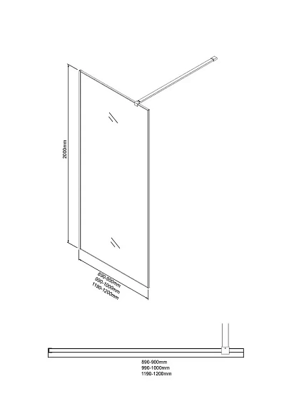 Душевая перегородка NIAGARA NG-781-12BLACK