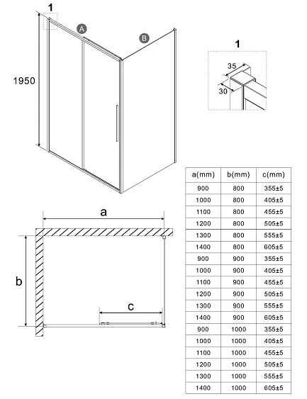 Душевое ограждение NIAGARA NG-65-10CH-CH100-34