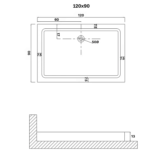 Душевой поддон NIAGARA NG-P1290-14Q