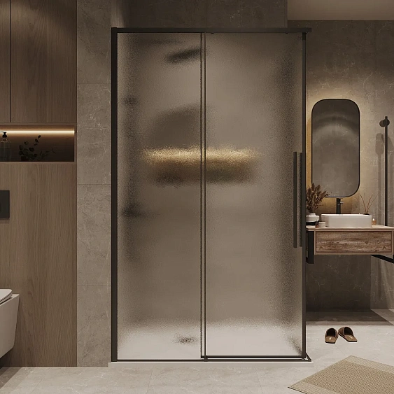 Душевое ограждение GROSSMAN 1/2.K33.01.90.21.02-1/2.K33.01.11L.21.02 черный матовый