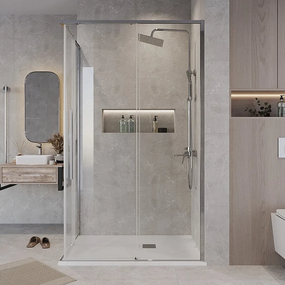 Душевое ограждение GROSSMAN 1/2.K33.01.11.10.00-1/2.K33.01.80.10.00 хром