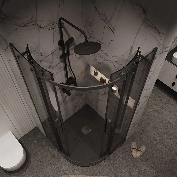 Душевое ограждение GROSSMAN 301.K33.04.9090.21.10 черный матовый