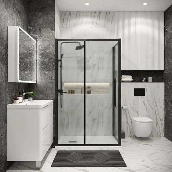 Душевое ограждение GROSSMAN 100.K33.02.100.21.02-200.K33.02.100.21.02 черный матовый