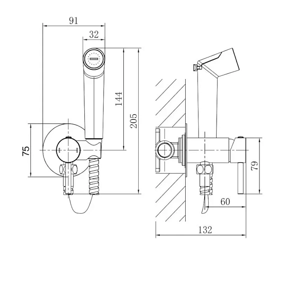 Гигиенический душ GROSSMAN 502.K35.07.320 золотой сатин