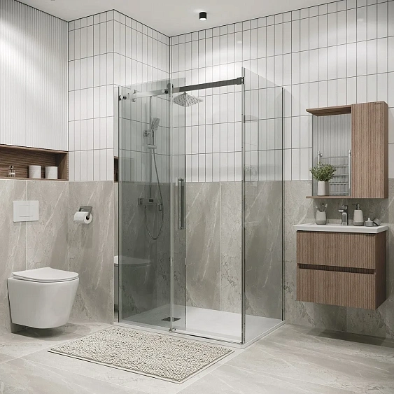 Душевое ограждение GROSSMAN 100.K33.04.140.10.00-200.K33.04.70.10.00 хром