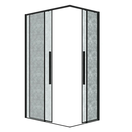 Душевое ограждение GROSSMAN 1/2.K33.01.90.21.02-1/2.K33.01.11L.21.02 черный матовый