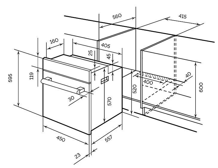 Духовой шкаф LEX EDM 4540 GR