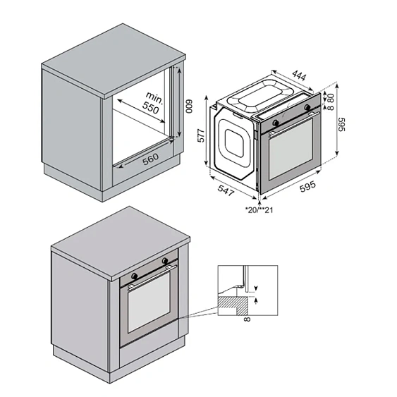 Духовой шкаф KONIGIN Barberry 60 BKХ LS10