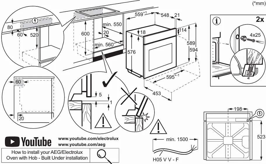 Духовой шкаф ELECTROLUX EOF3F50TX