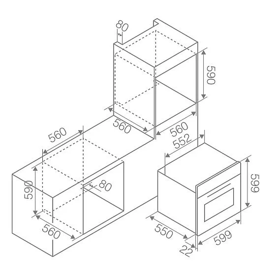 Духовой шкаф ELICA VIRTUS MULTI 60 DD BL MATT (PRF0211109)