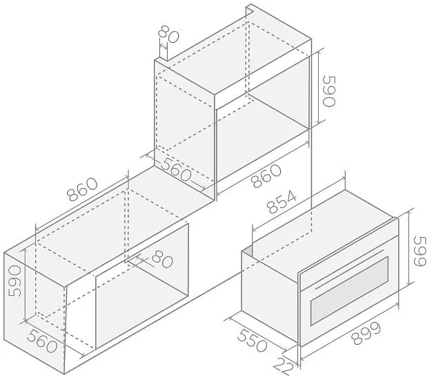 Духовой шкаф ELICA VIRTUS MULTI 90 TFT BL (PRF0191768)
