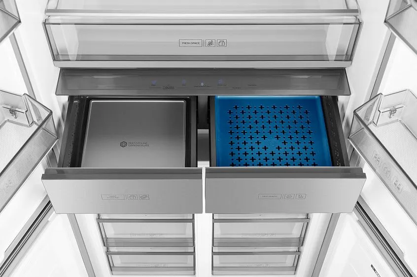 Холодильник WEISSGAUFF WCD 590 NoFrost Inverter Premium EcoFresh Inox Glass