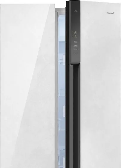 Холодильник WEISSGAUFF WSBS 500 Inverter NoFrost White Rock Glass