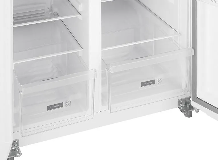 Холодильник WEISSGAUFF WSBS 500 Inverter NoFrost White Rock Glass