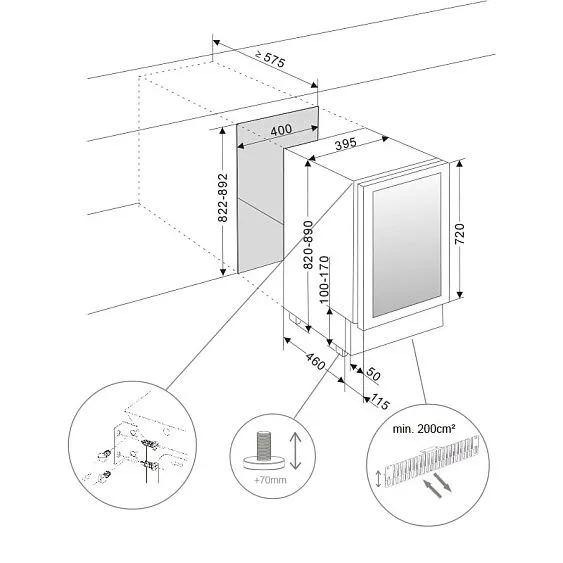 Винный шкаф PANDO PVMB 40-28CRL