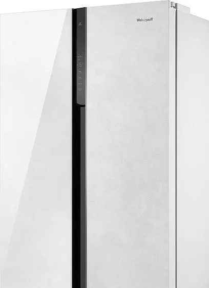 Холодильник WEISSGAUFF WSBS 500 Inverter NoFrost White Rock Glass