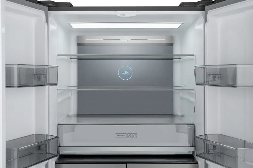 Холодильник WEISSGAUFF WCD 590 NoFrost Inverter Premium EcoFresh Inox Glass