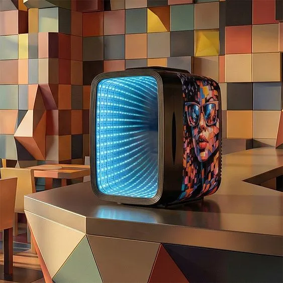 Мини-бар MEYVEL MD-04C3B-RGB с принтом женщина в очках-мозаика