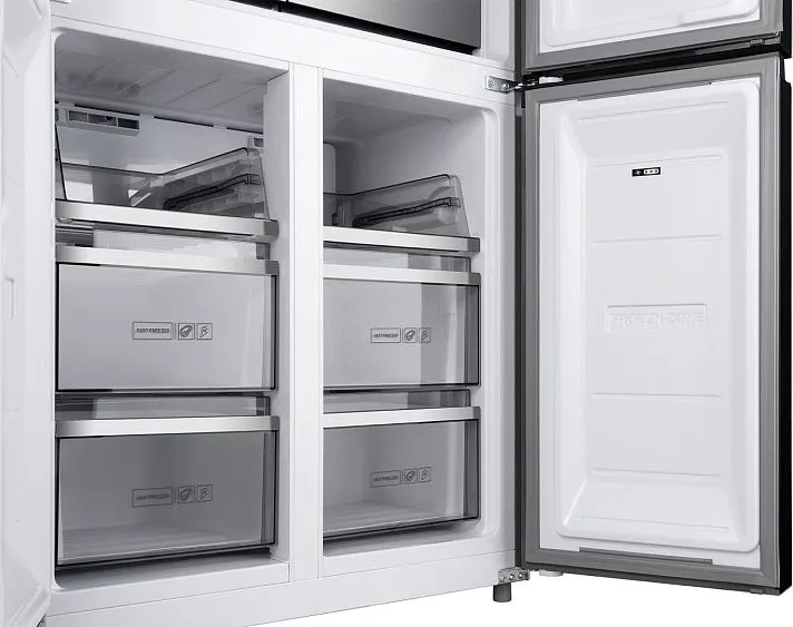 Холодильник WEISSGAUFF WCD 590 NoFrost Inverter Premium EcoFresh Inox Glass