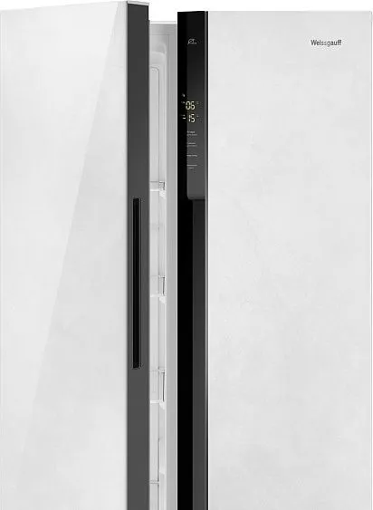 Холодильник WEISSGAUFF WSBS 500 Inverter NoFrost White Rock Glass