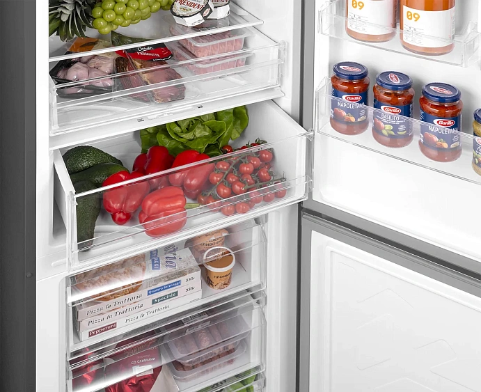 Холодильник WEISSGAUFF WRK 2000 Full NoFrost Inverter Grey Glass