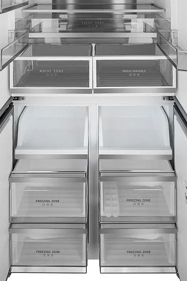 Холодильник WEISSGAUFF WCD 510 Built-in Inverter NoFrost Dark Inox