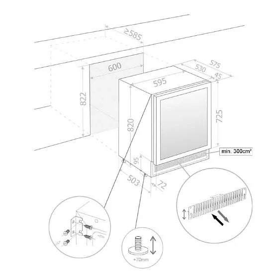 Винный шкаф PANDO PVMB 60-46CRR