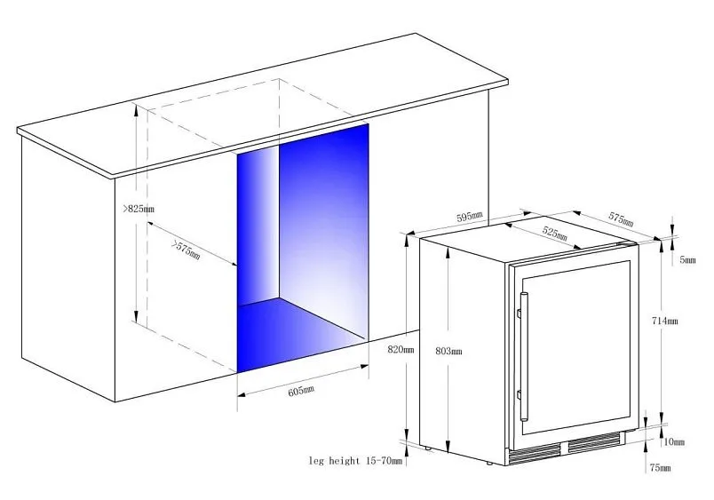 Винный шкаф CLIMADIFF CBU50D2B