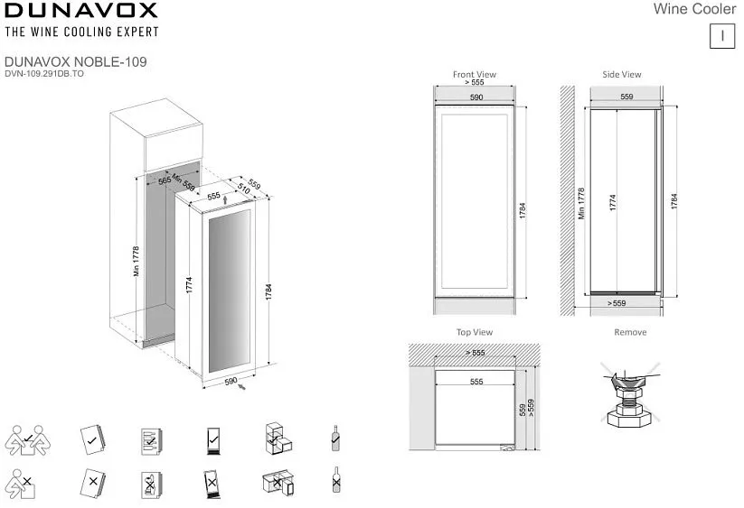 Винный шкаф DUNAVOX DVN-109.291DB.TO