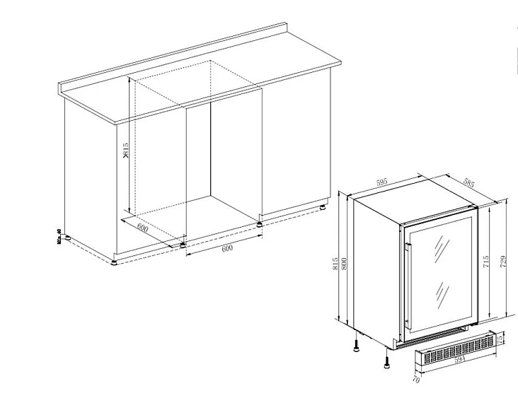 Винный шкаф TEMPTECH CPROX60SX-24