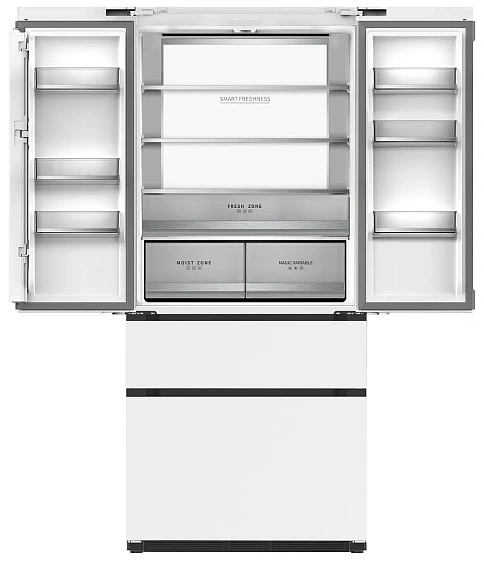 Холодильник TESLER RFD-517BI WHITE GLASS