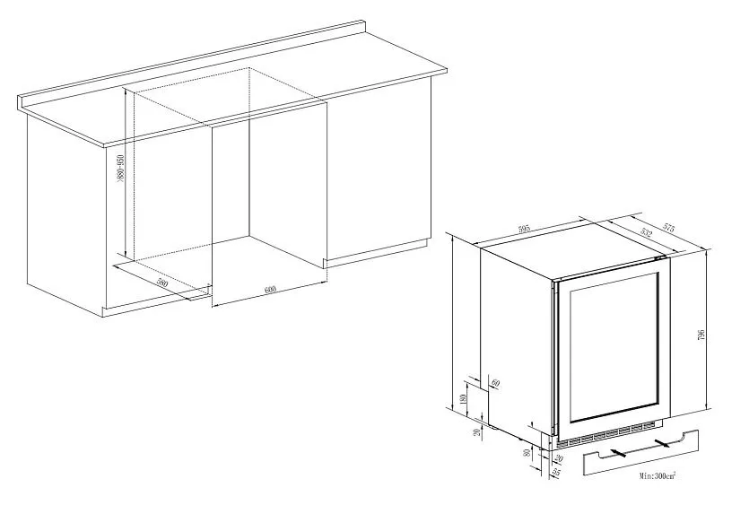 Винный шкаф TEMPTECH SKX6080DRB