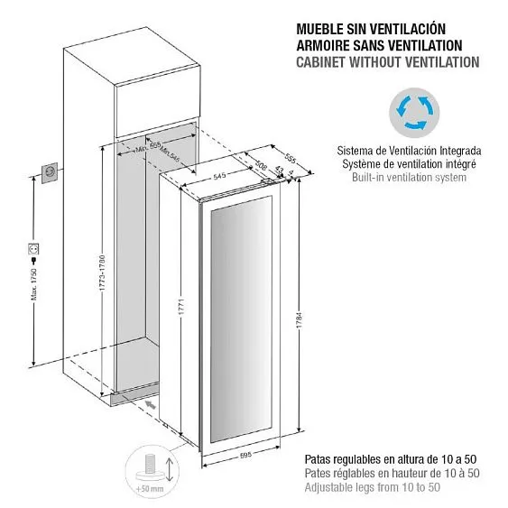 Винный шкаф PANDO PVMAVP 178-101CRL
