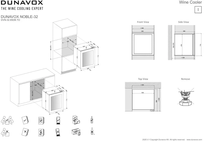 Винный шкаф DUNAVOX DVN-32.85DB.TO