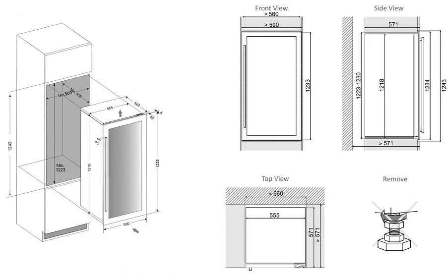Винный шкаф DUNAVOX DVS-70.185DSS