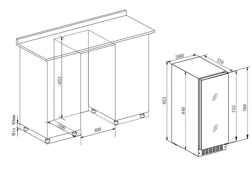 Винный шкаф TEMPTECH SOMQ38DRB-24