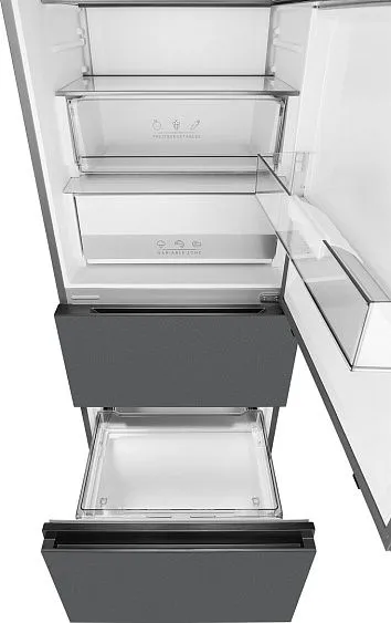 Холодильник WEISSGAUFF WFD 450 Total NoFrost Inverter Dark Grey Built-in