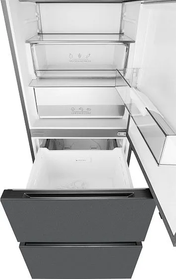 Холодильник WEISSGAUFF WFD 450 Total NoFrost Inverter Dark Grey Built-in