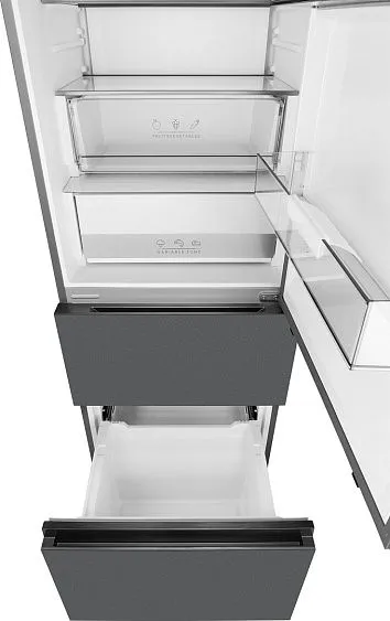 Холодильник WEISSGAUFF WFD 450 Total NoFrost Inverter Dark Grey Built-in