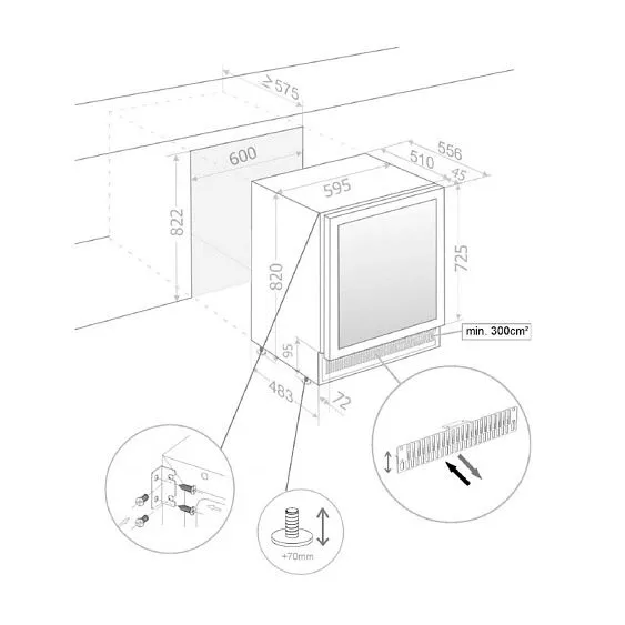 Винный шкаф PANDO PVMBP 60-44CRL