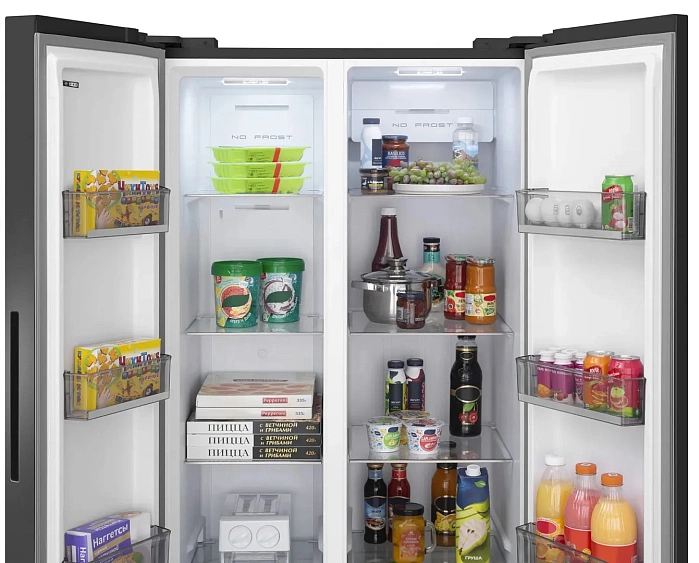 Холодильник MEFERI MFR83BLACK IX TOTAL NO FROST SIDE BY SIDE COMFORT