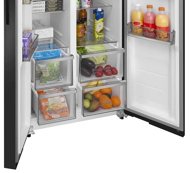 Холодильник MEFERI MFR83BLACK IX TOTAL NO FROST SIDE BY SIDE COMFORT