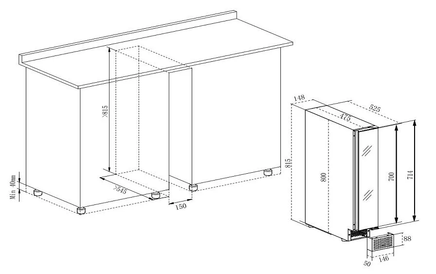 Винный шкаф TEMPTECH SOMX15SRB-24