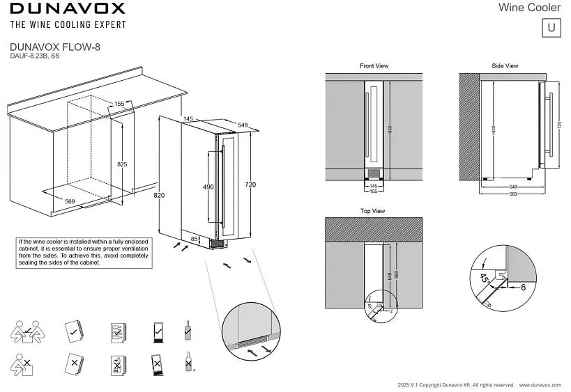 Винный шкаф DUNAVOX DAUF-8.23SS